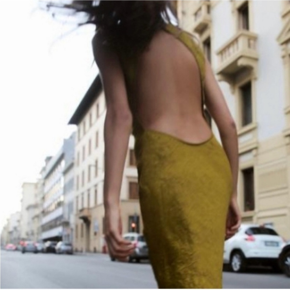 Zara Olive Backless Dress